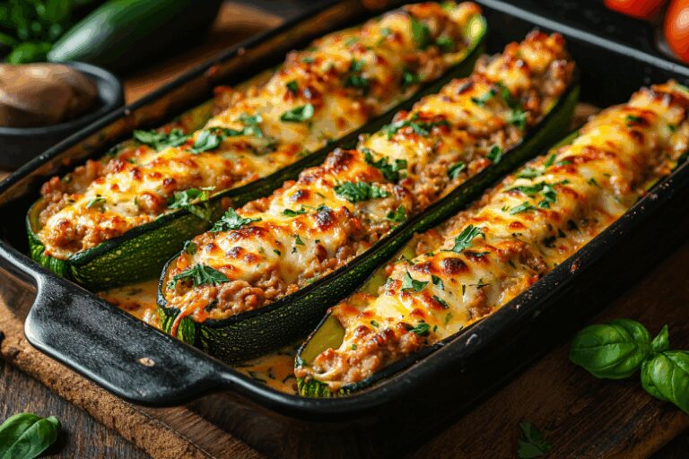 Кабачковые лодочки под сырным соусом: вкуснятина из доступных продуктов