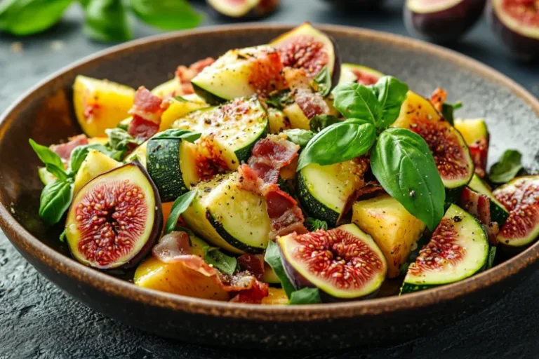 Салат с кабачком, беконом и персиком! Супервкуснятина понравится всей семье